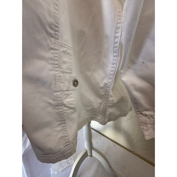 Jacket Tudor court size 4x women's White denim  2 big pockets dirty spots - Picture 14 of 16